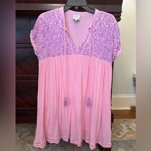 J.Marie Pink and Purple embroidered dress